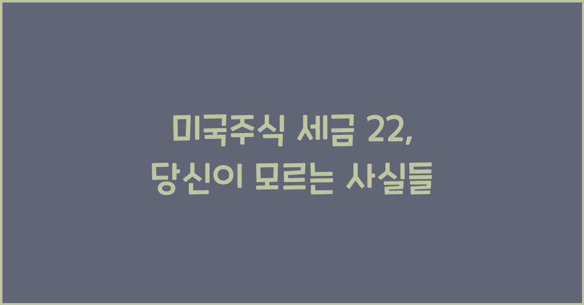 미국주식 세금 22