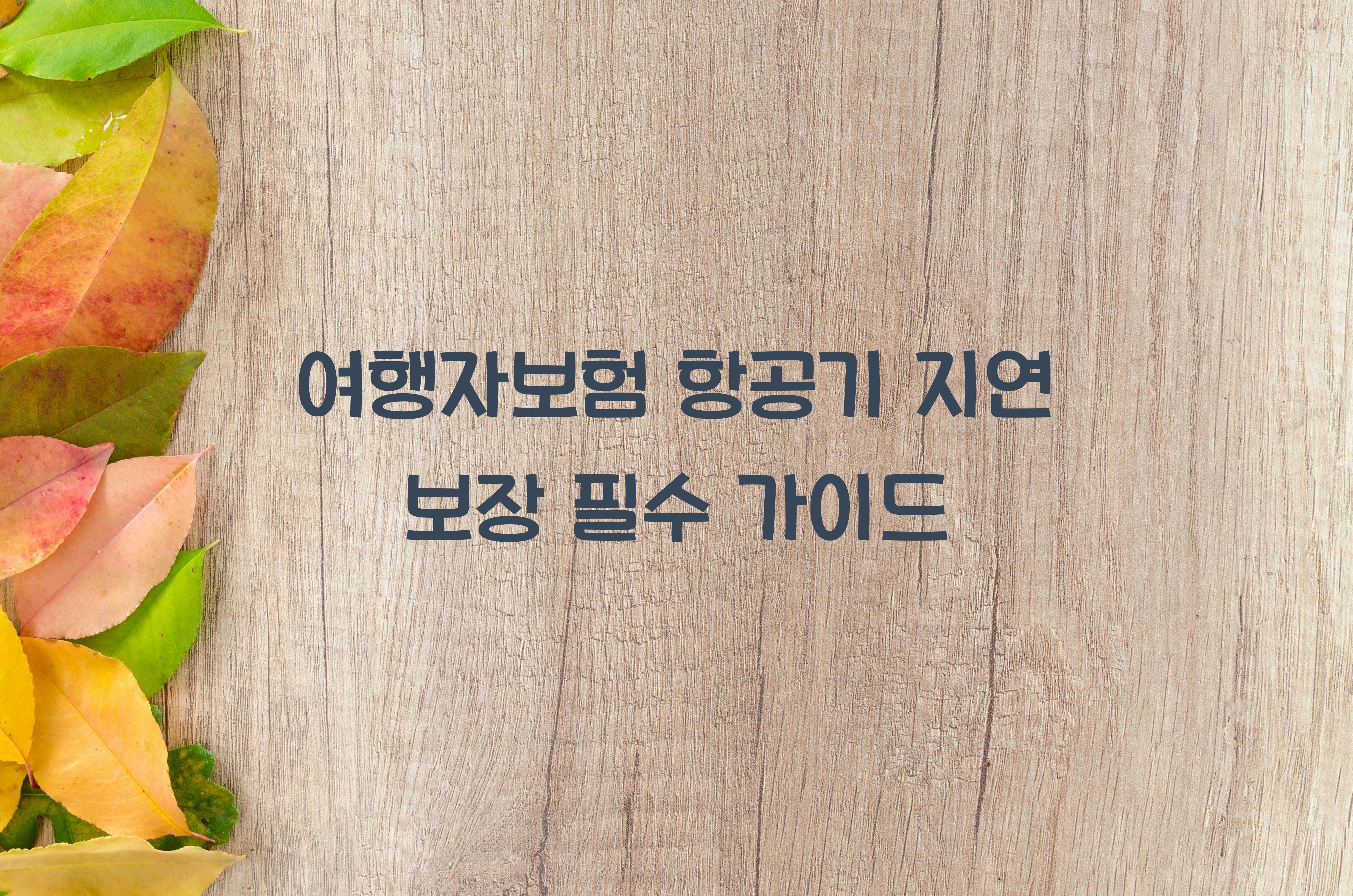 여행자보험 항공기 지연 보장