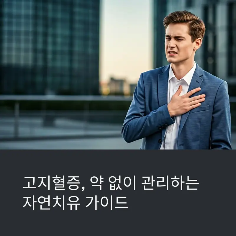 가슴 통증을 느끼는 남성, 고지혈증 관리 및 혈관 건강 경고 신호