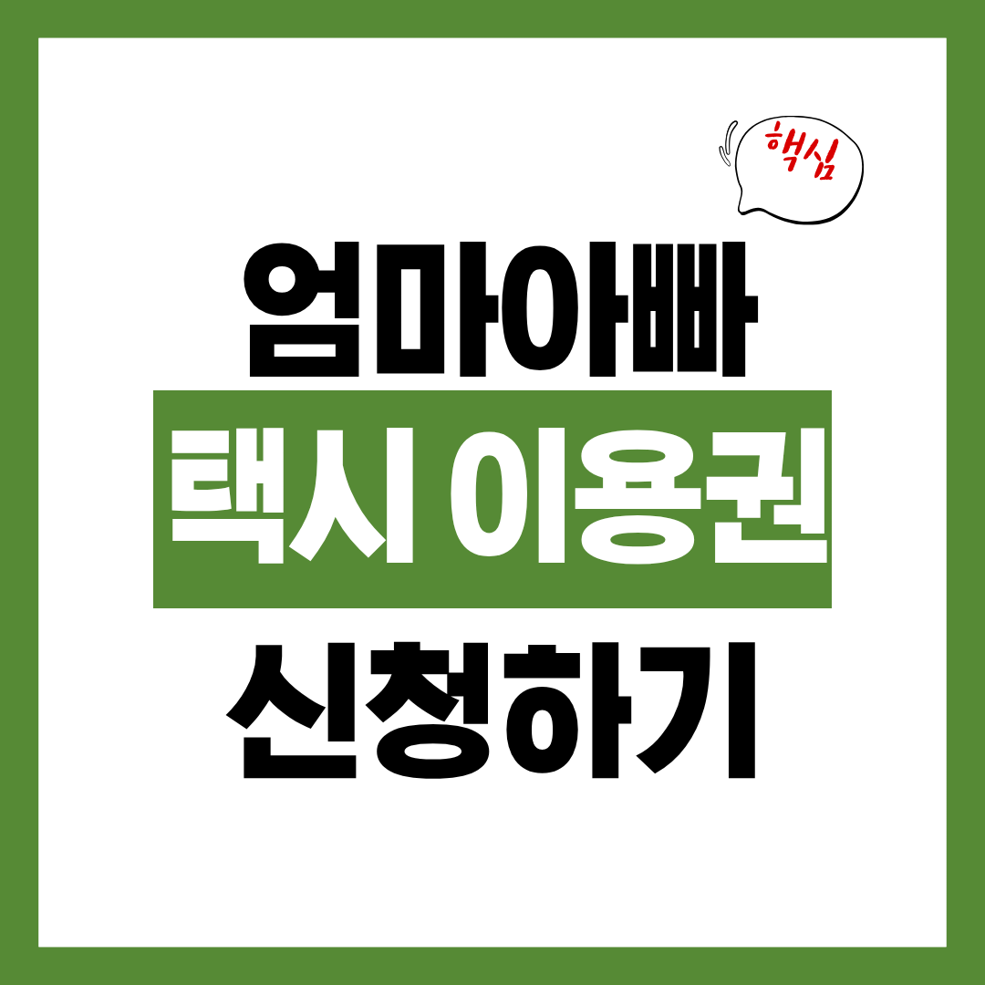 서울시 엄마아빠 택시 이용권 신청자격과 신청방법 알아보고 바로 신청하기