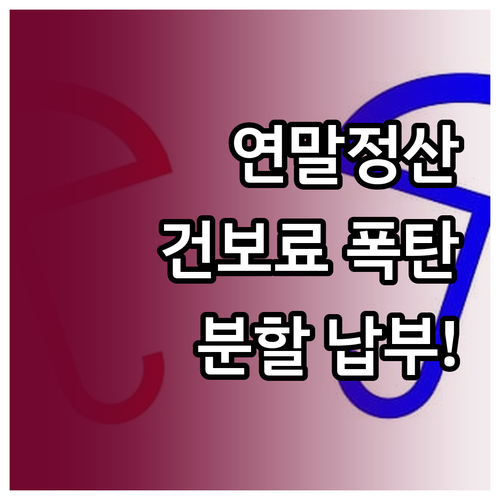 건강보험 연말정산 추가 납부 분할 납..
