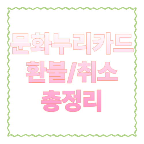 문화누리카드 환불/취소 총정리: 연말 소멸·예약취소·본인충전금까지 한 번에