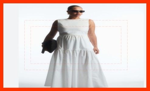 cos 플레어 미디 드레스