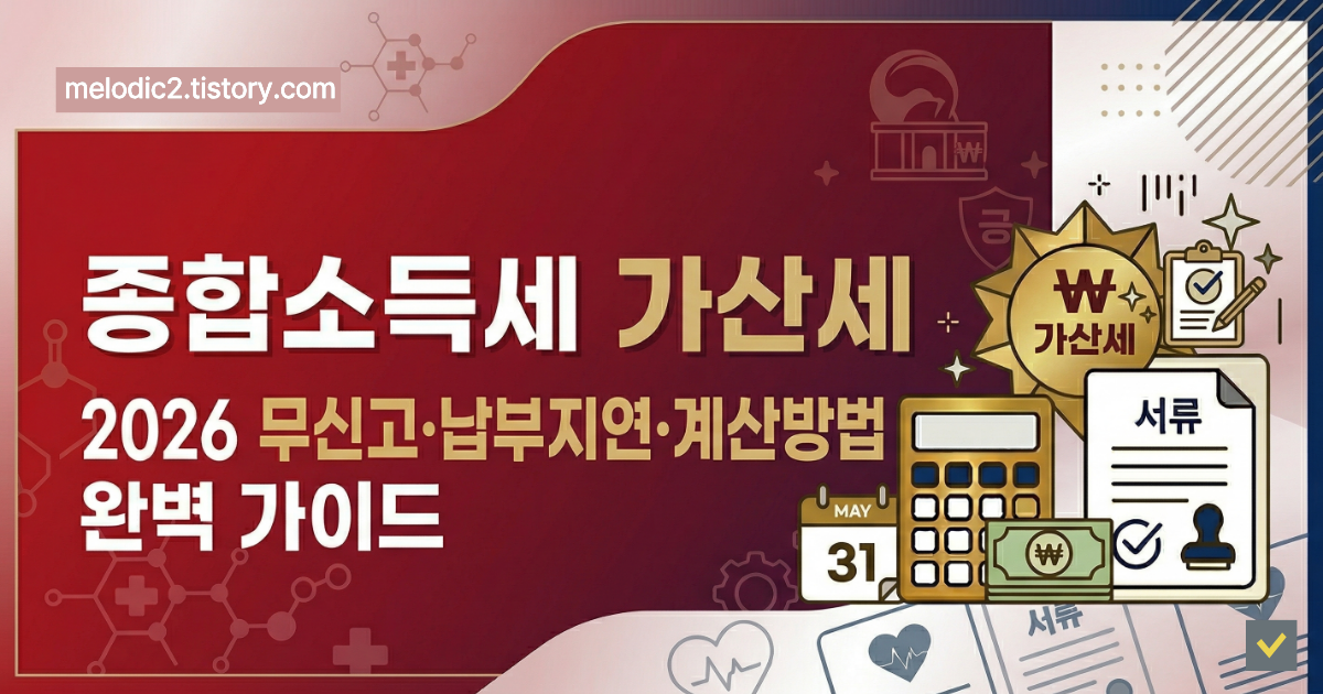 2026 종합소득세 가산세 무신고 납부지연 계산방법 완벽 가이드