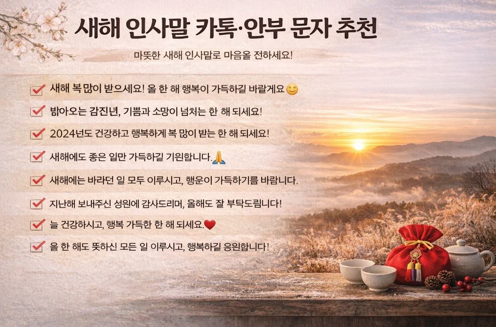 2026년 새해 인사말 카톡 문자 모음집