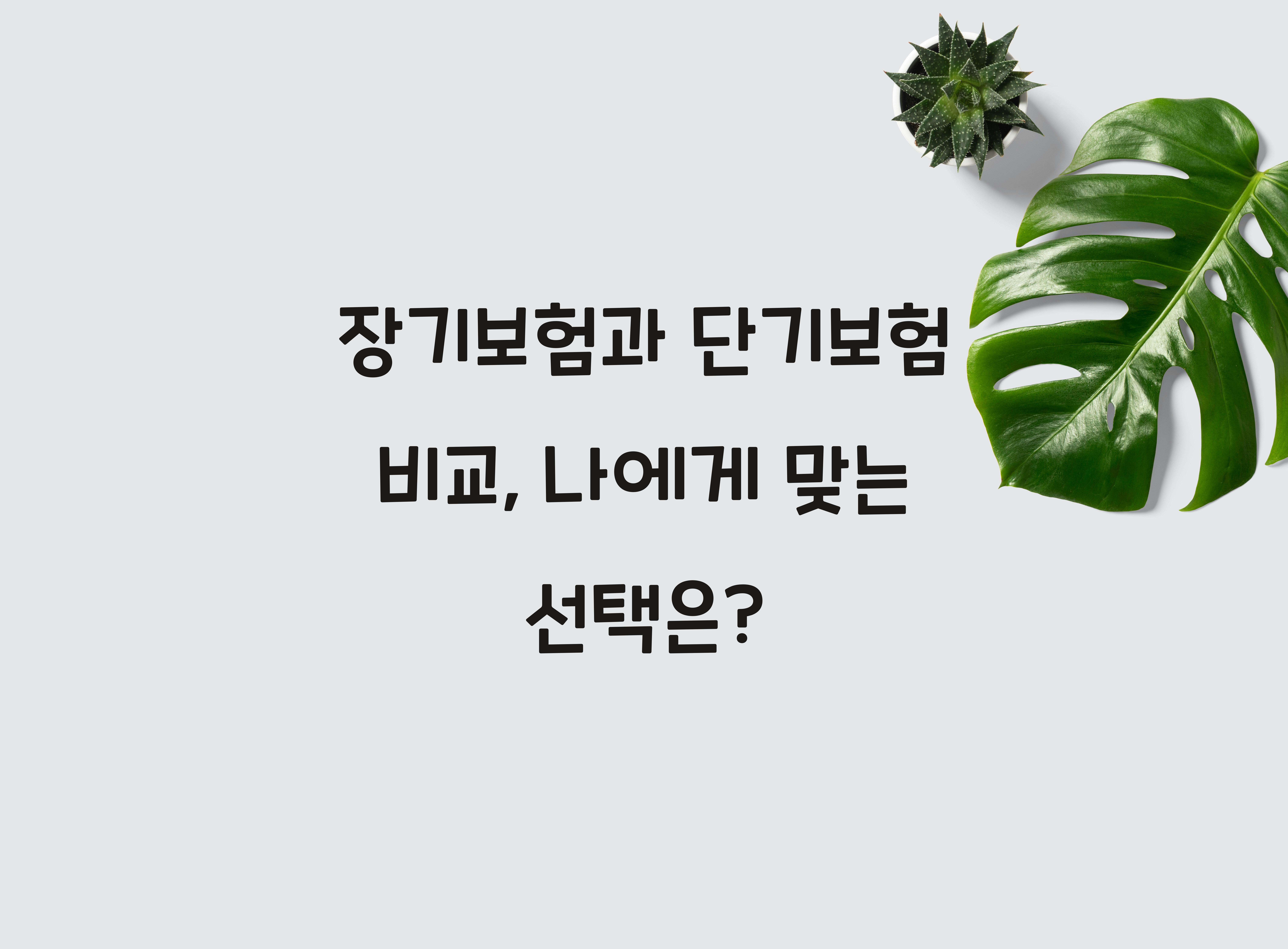 장기보험과 단기보험 비교