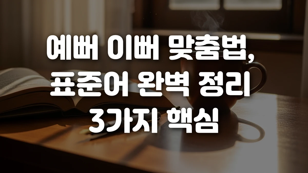 예뻐 이뻐 맞춤법 표준어 완벽 정리 3가지 핵심