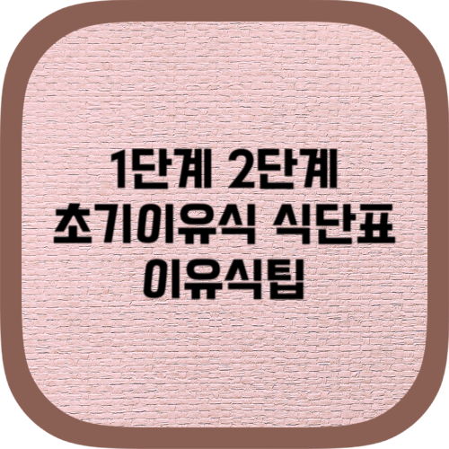 1단계&#44; 2단계 초기이유식 식단표와 완분 완모 아기 이유식팁