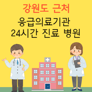 강원도 근처 응급실 24시간 야간 휴일 일요일 진료 병원