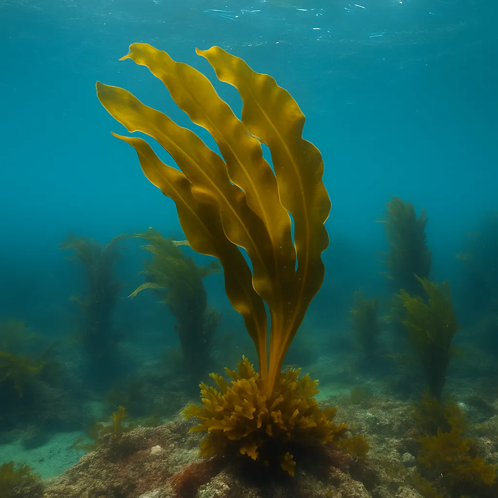 바닷속에서 생생하게 자라는 대황의 모습