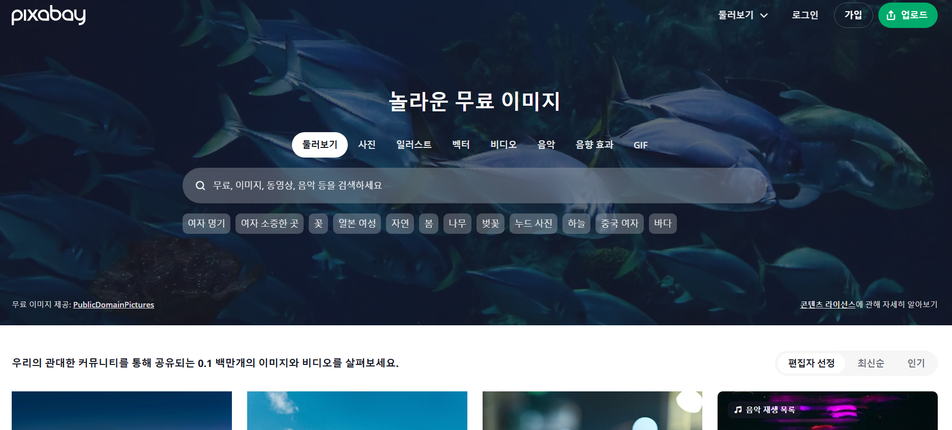 픽사베이 무료 이미지 다운로드(+홈페이지 바로가기)