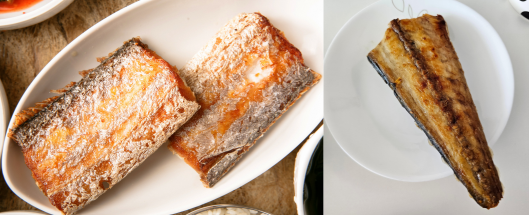 비린내 제거 전과 후가 다른 생선구이 예시 이미지