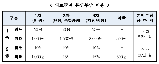 의료급여 본인부담 비용