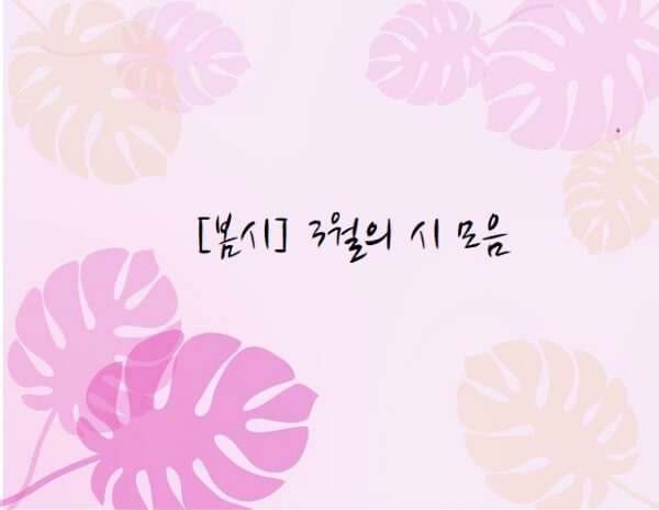3월의 시 모음 섬네일 이미지