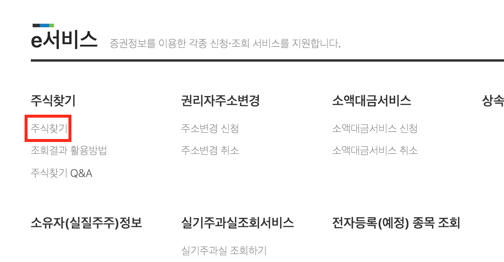 한국예탁결제원 미수령 주식 찾기 따라하기