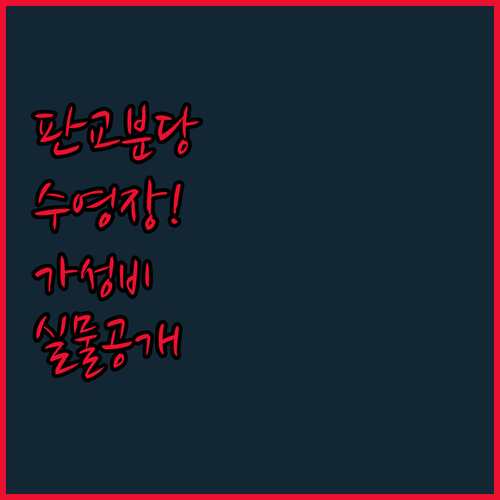 분당 판교 수영장 있는 호텔부터 가성..