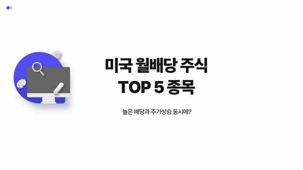 미국 월배당 높은 주식 종목 TOP 5