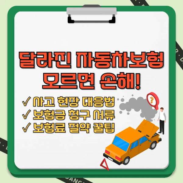 달라진 자동차보험 모르면 손해! 썸네일 텍스트 이미지