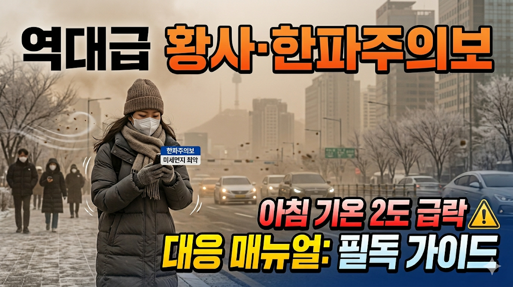 2026년 4월 역대급 황사 및 한파주의보 발령: 아침 기온 2도 급락 대응 매뉴얼