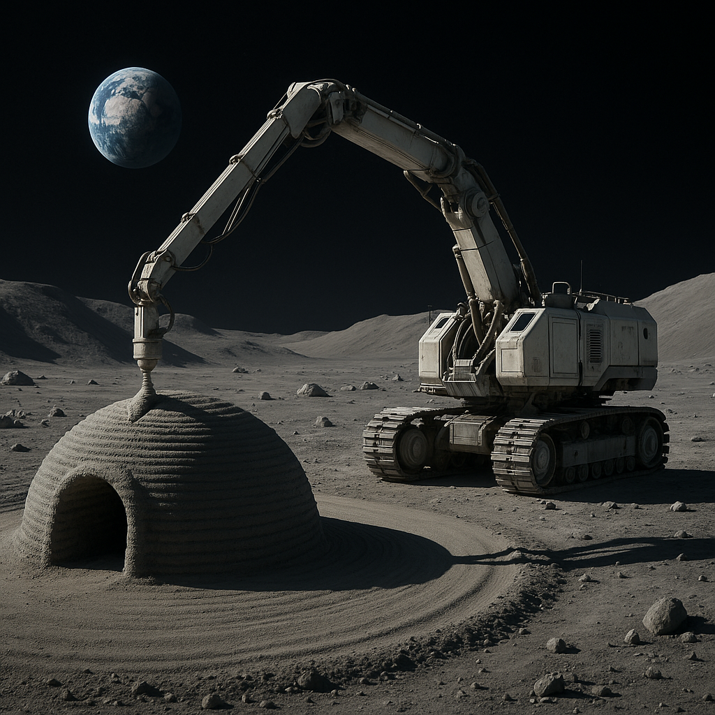 달 기지 건설용 자동 3D 프린팅 로봇