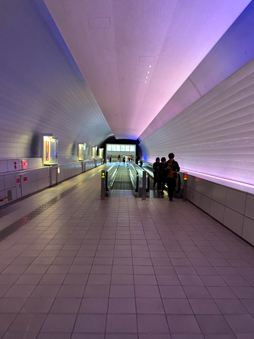 규슈국립박물관에서 천만궁 내려가는 무빙워크