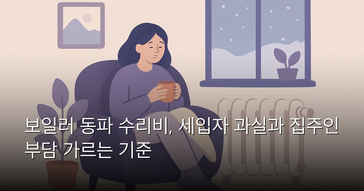 보일러 동파 수리비, 세입자 과실과 집주인 부담 가르는 기준