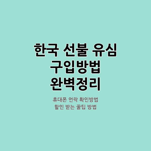 한국 선불 유심 구입방법 완벽정리