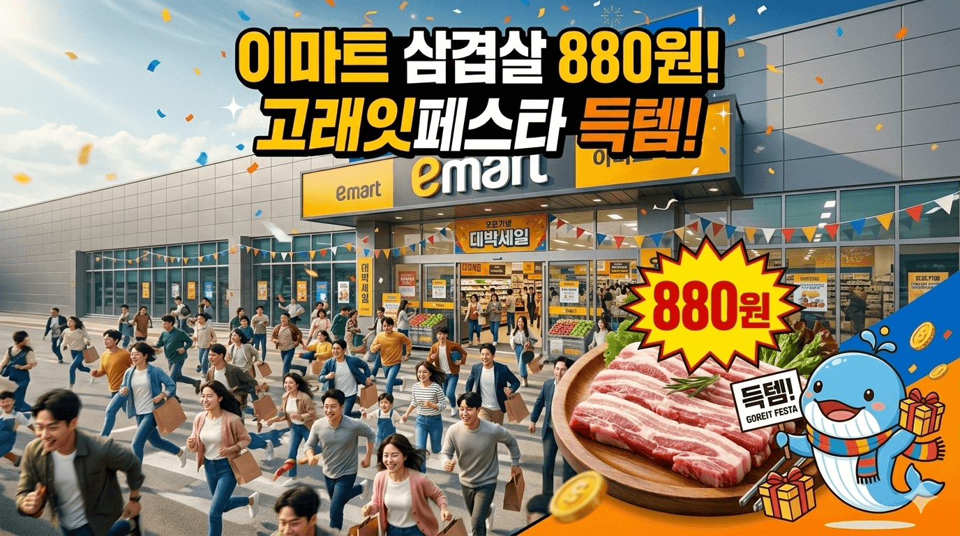 이마트 고래잇페스타 삼겹살 880원 득템 팁 (카드할인&middot;오픈런)