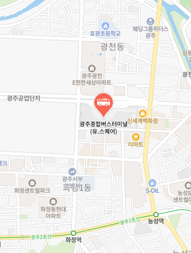 광주버스터미널 위치－지도