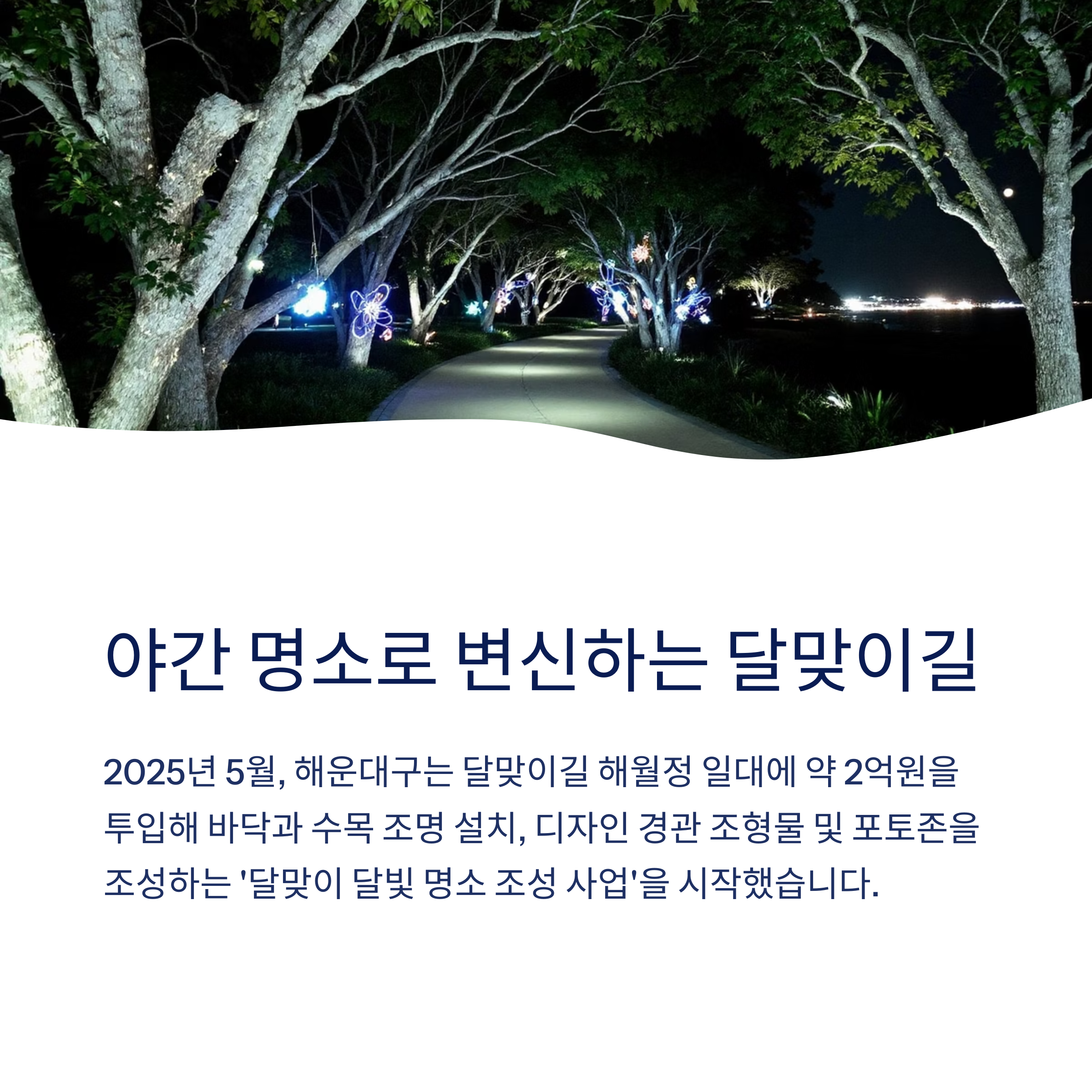 야간 명소로서의 달맞이길