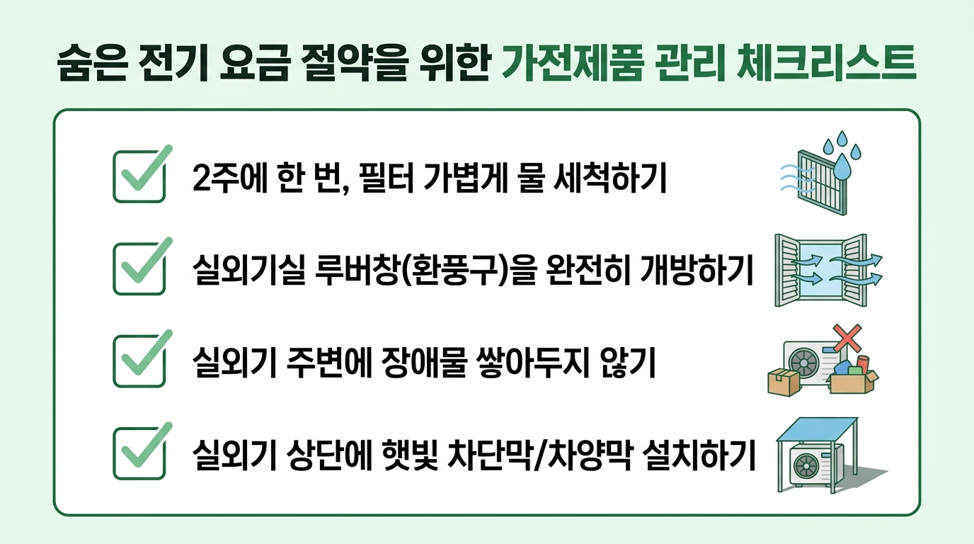숨은 요금 도둑 잡기: 필터 청소와 실외기 관리법
