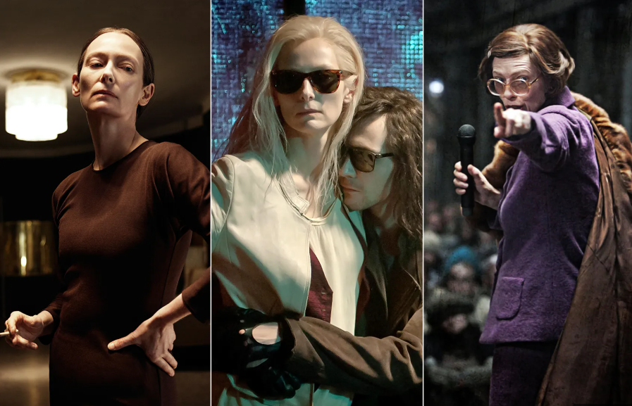 틸다 스윈튼의 여러 작품속의 모습