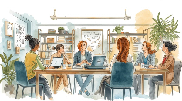 ESTJ는 실용성과 조직력을 바탕으로 일과 사람을 체계적으로 관리하는 능력이 뛰어난 유형입니다. 이들은 질서를 중요하게 여기며, 체계 안에서 안정감을 찾습니다에 관한 그림