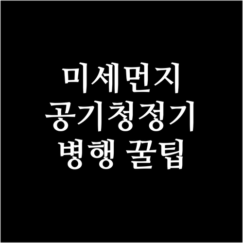 미세먼지 심한 날 환기와 공기청정기 ..