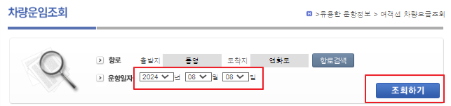 연화도 차량 운임 요금