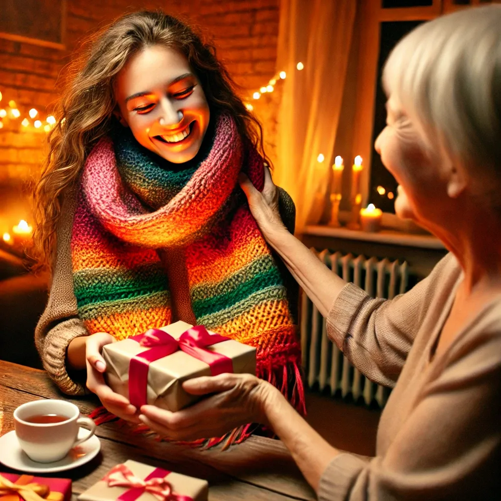 밝고 화려한 색의 목도리를 두르는 꿈