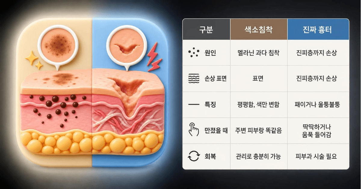 색소침착,흉터 비교