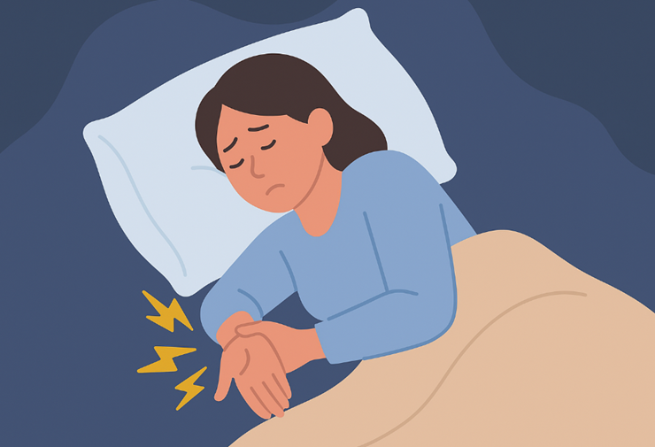 잘때 손목통증을 느끼는 여성