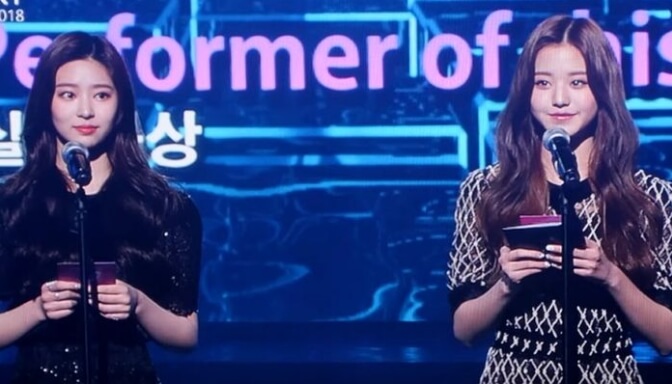 가온-뮤직-어워즈-시상자로-나선-김민주와-장원영