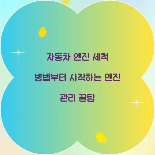 자동차 엔진 세척 방법