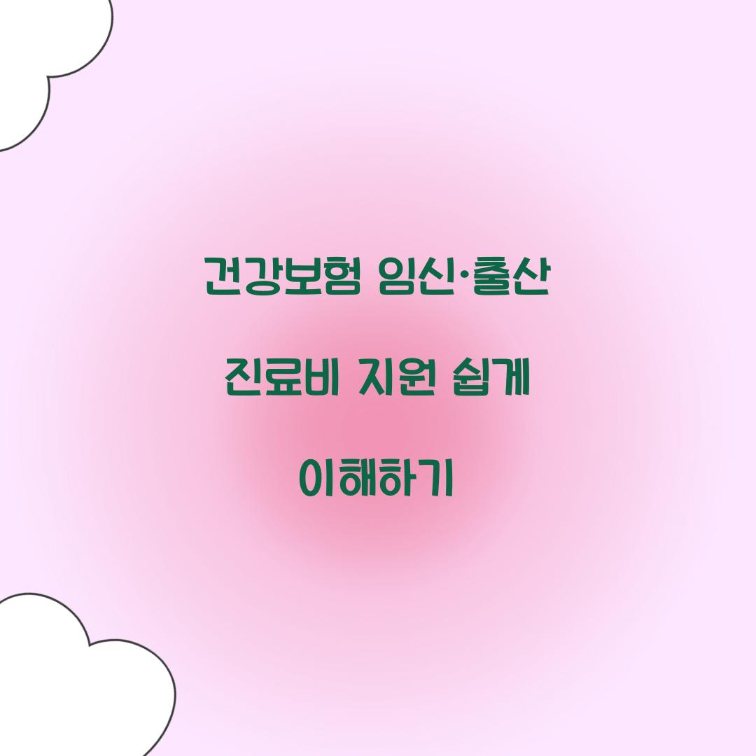 건강보험 임신·출산 진료비 지원