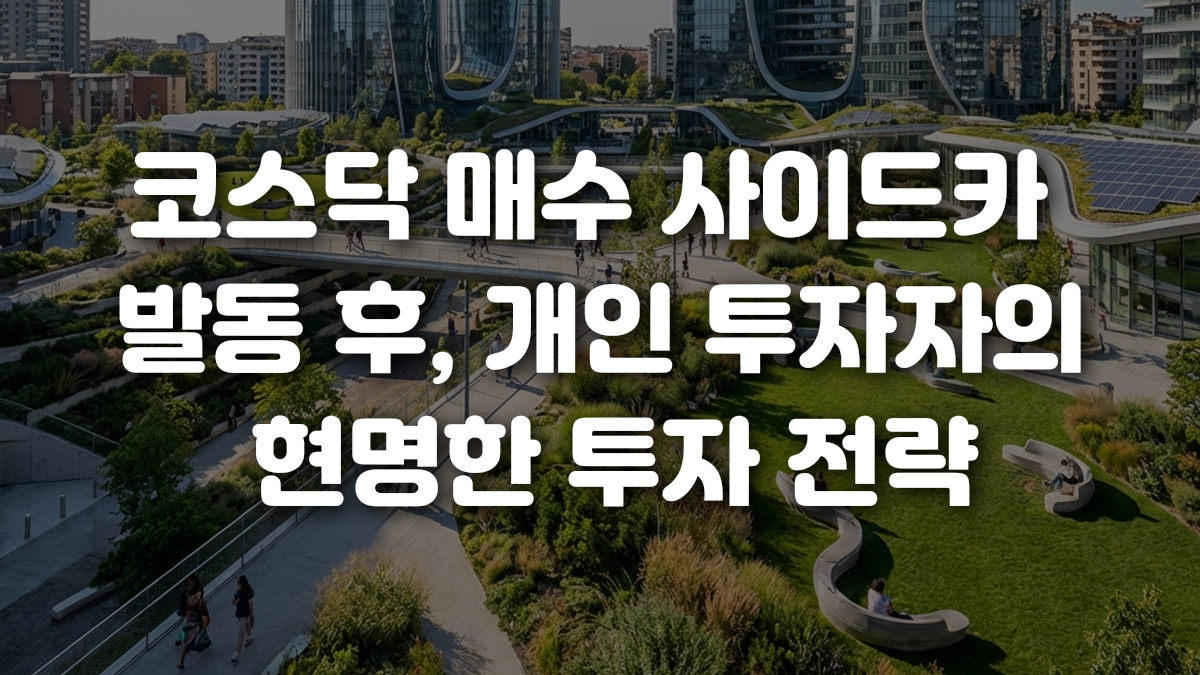 코스닥 매수 사이드카 발동 후 개인 투자자의 현명한 투자 전략