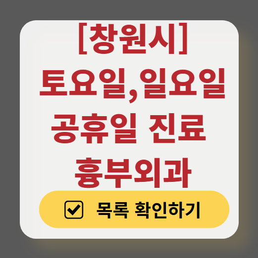 창원시 주말 토요일 일요일 흉부외과 진료 병원 목록 ❘ 공휴일 진료 영업 병원 리스트 찾기