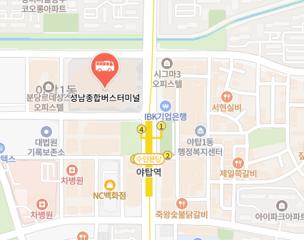성남종합버스터미널 위치-지도