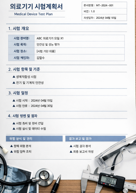 의료기기 시험계획서