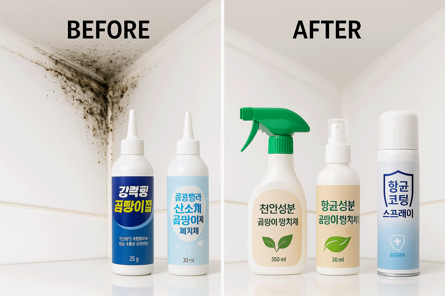 생활환경 청결에 효과적인 곰팡이 제거제 비교
