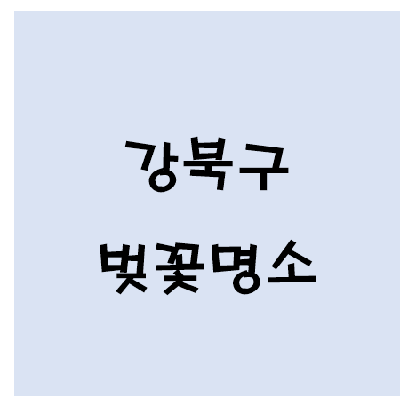 강북구벚꽃명소