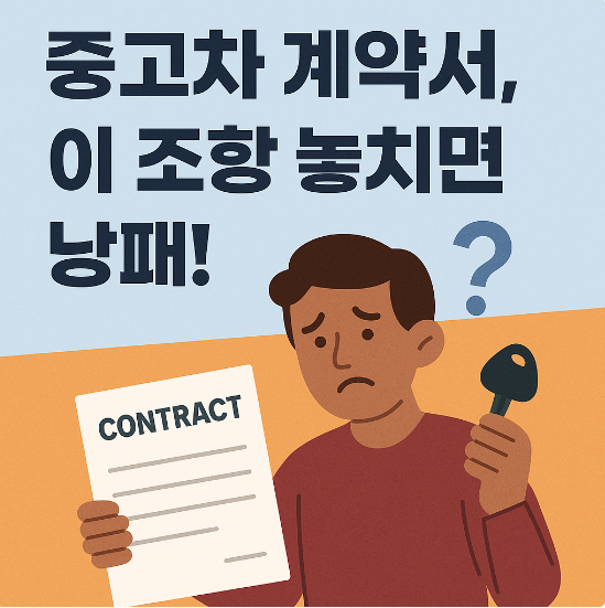중고차 계약서 이 조항 놓치면 낭패 관련