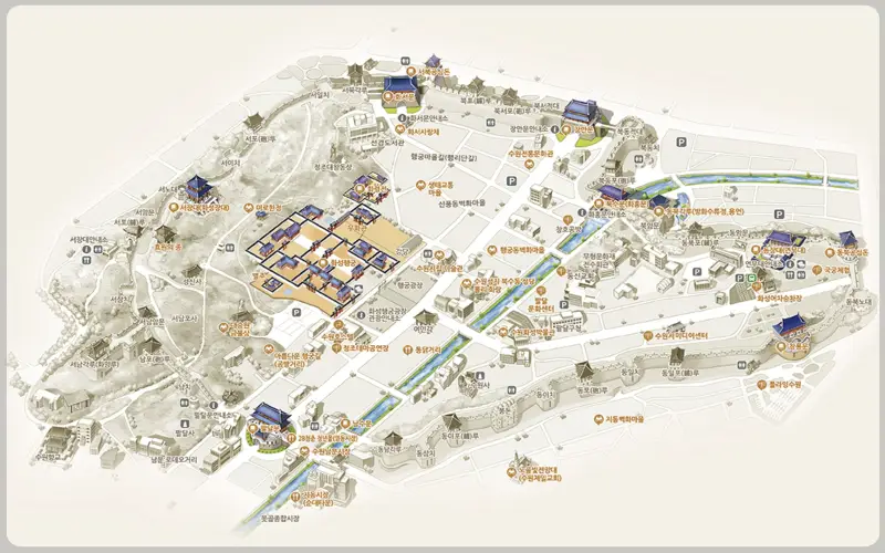 수원화성 관람 안내도