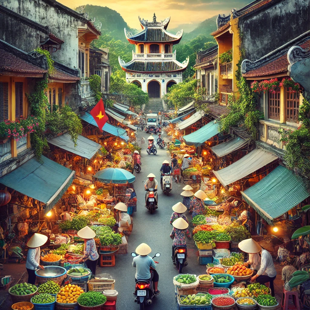 베트남 특유의 풍경을 담은 이미지